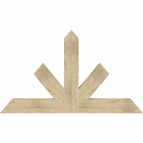 Ekena Millwork Saratoga Rough Sawn Timber Gable Bracket, Douglas Fir, 60"W x 35"H x 4"D x 6"F, 14/12 Pitch GBW060X35X0406SAR00RDF - main